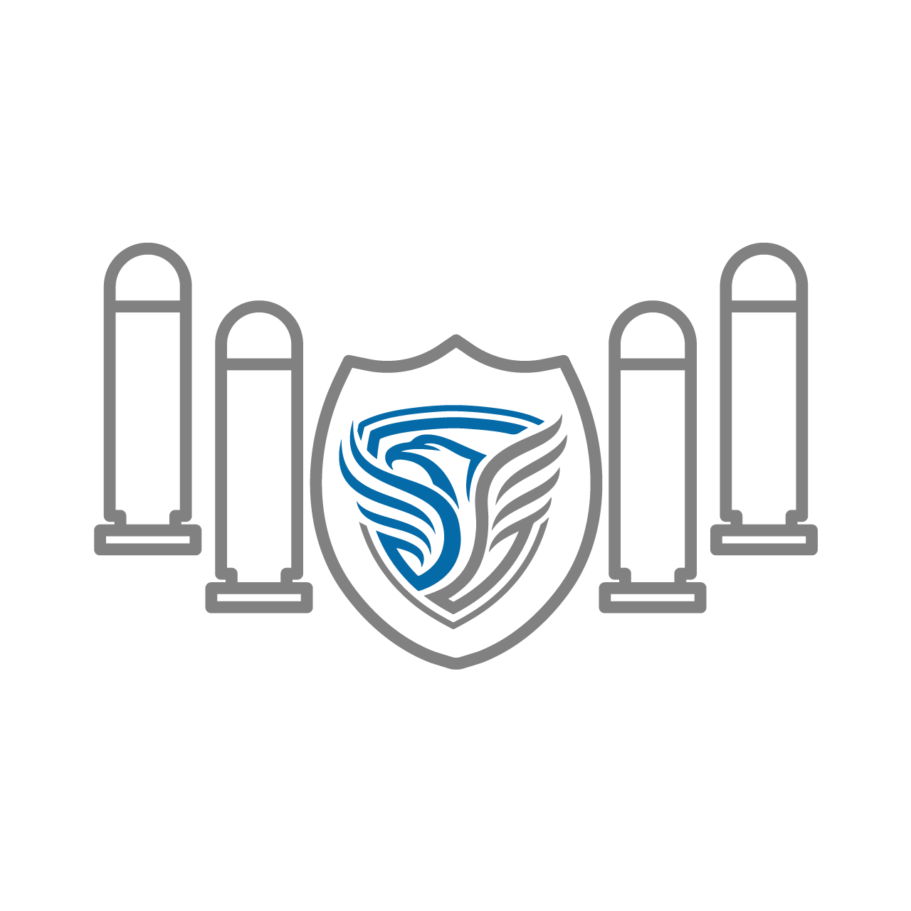 Icon with safety zone logo and bullets representing armed guard services