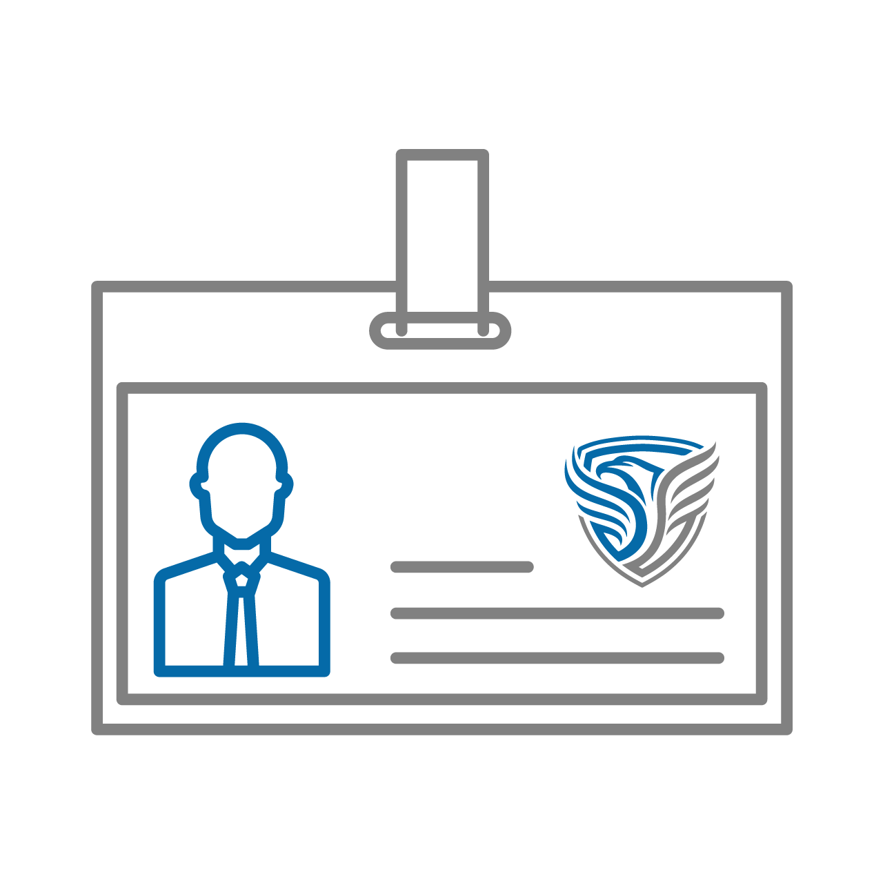 Safety Zone Security Badge ID Icon representing unarmed guard services