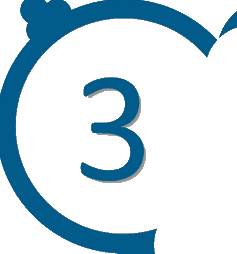 the number 3 with a blue circle around it