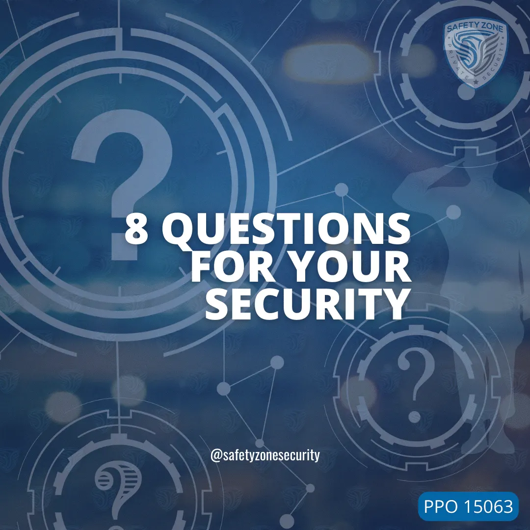 question marks graphic in background with title about questioning your security guard service provider