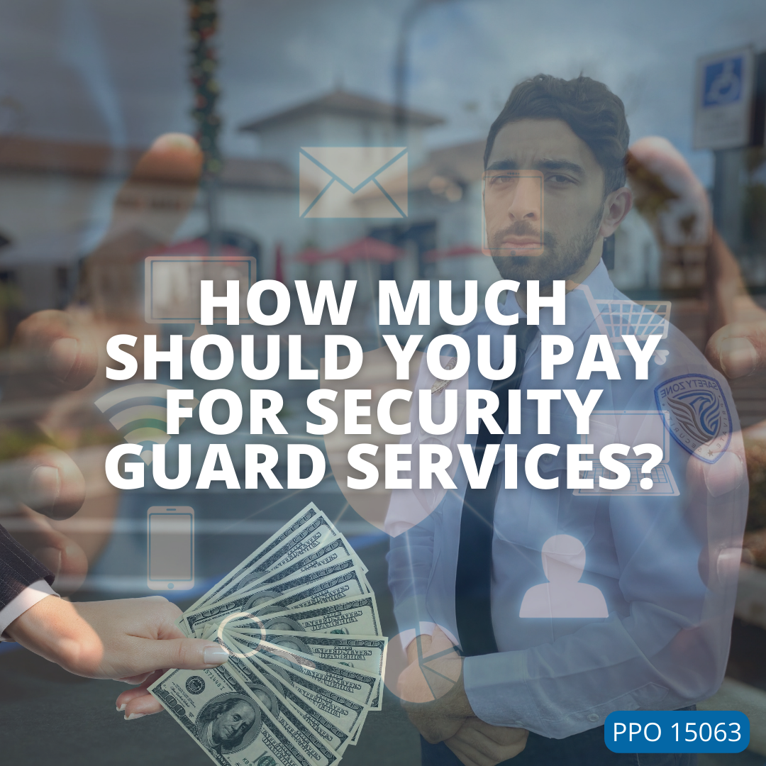 safety zone security officer in background with man holding money in foreground