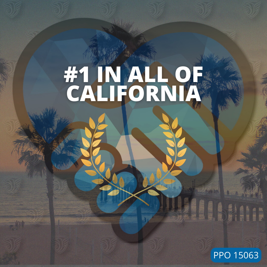 Graphic with hands shaking in Safety Zone Security, Inc. company colors with a title that reads "#1 in all of California".