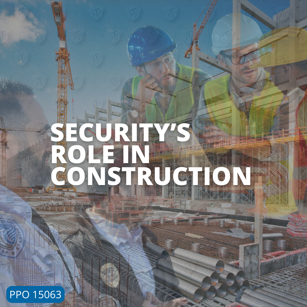 security guards working at construction sites, construction site background, and construction workers talking