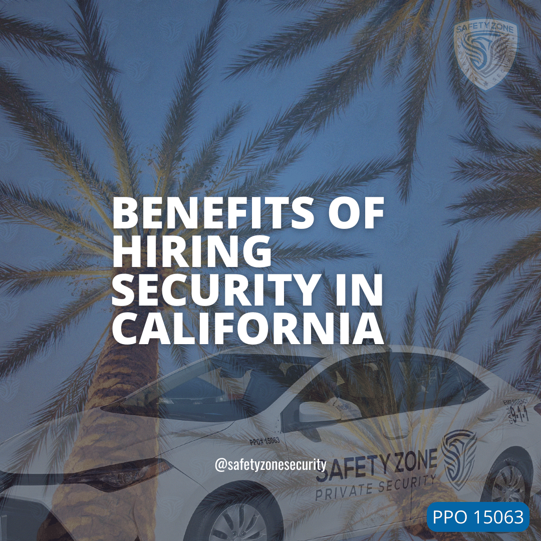 safety zone security patrol vehicle, california palm trees