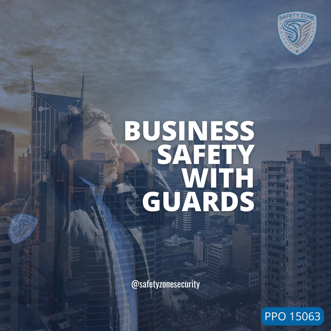 safety zone security guard securing a downtown area