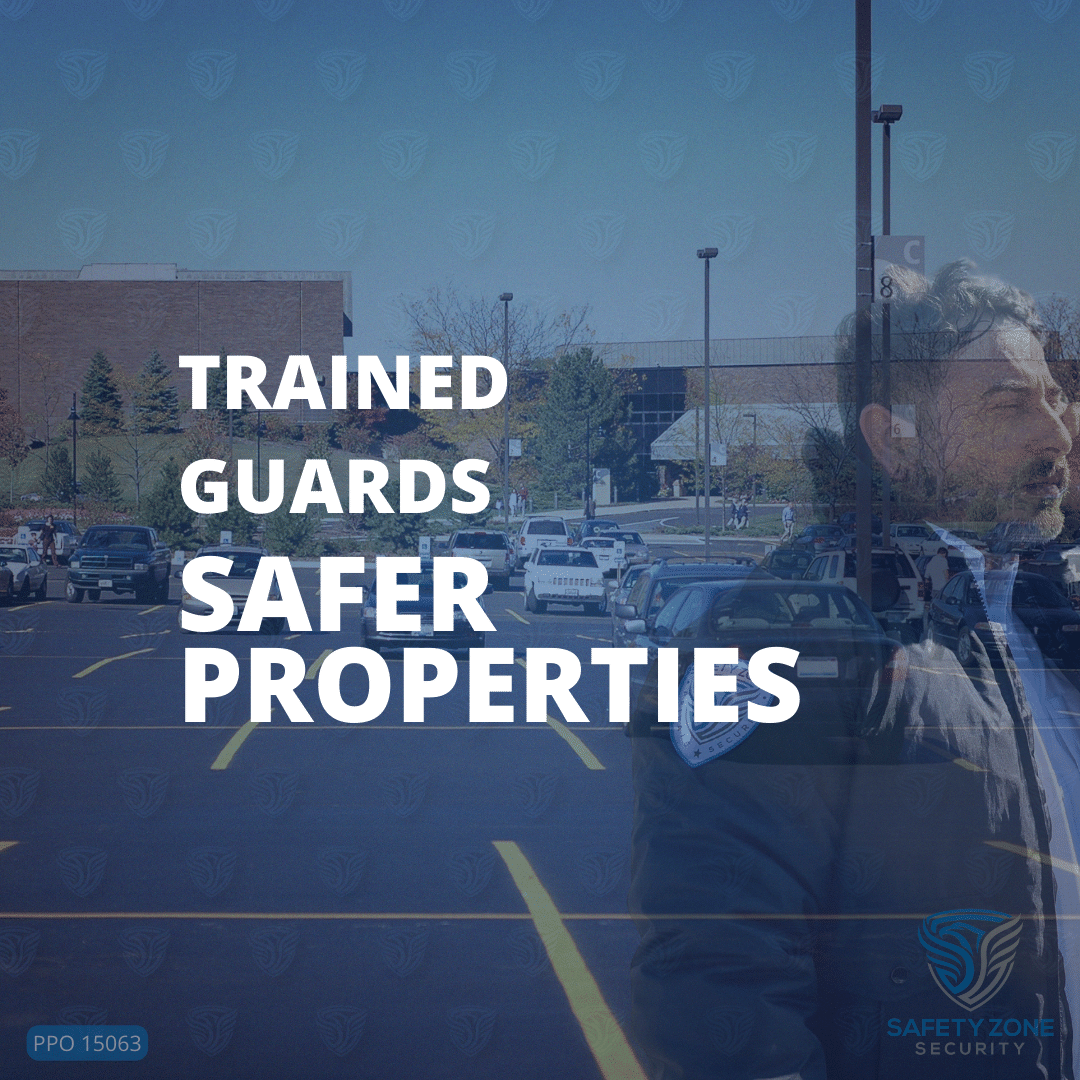 safety zone security guard securing a commercial property parking lot
