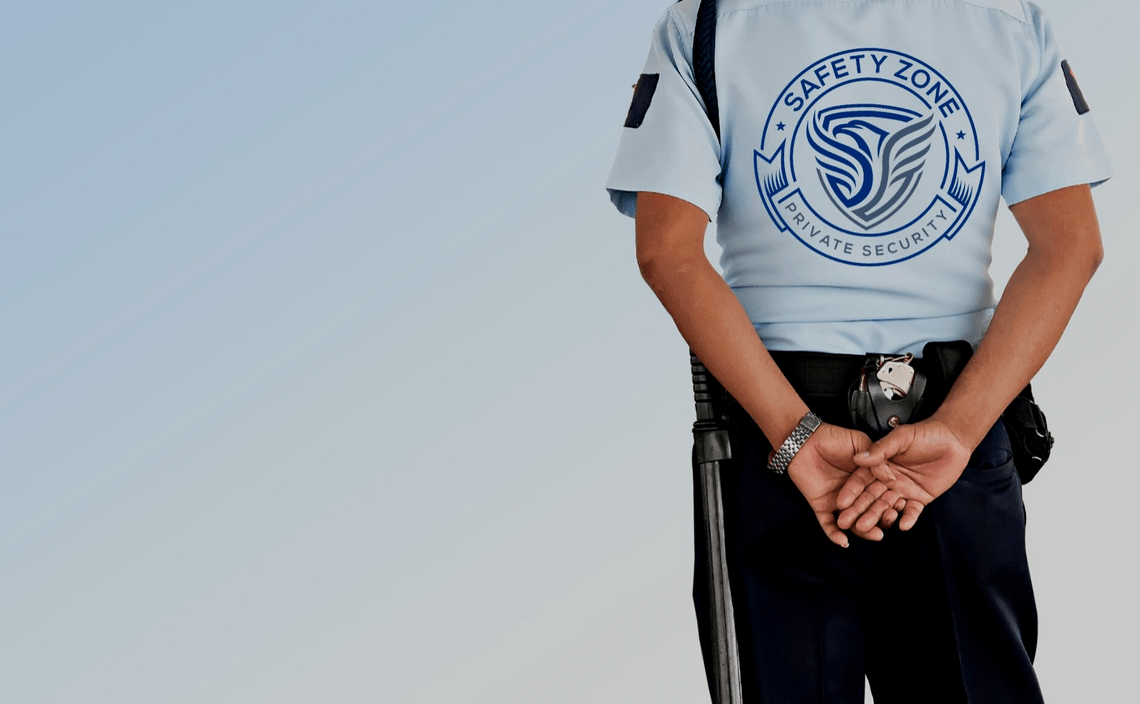 Safety Zone Security Officer in Company Uniform 